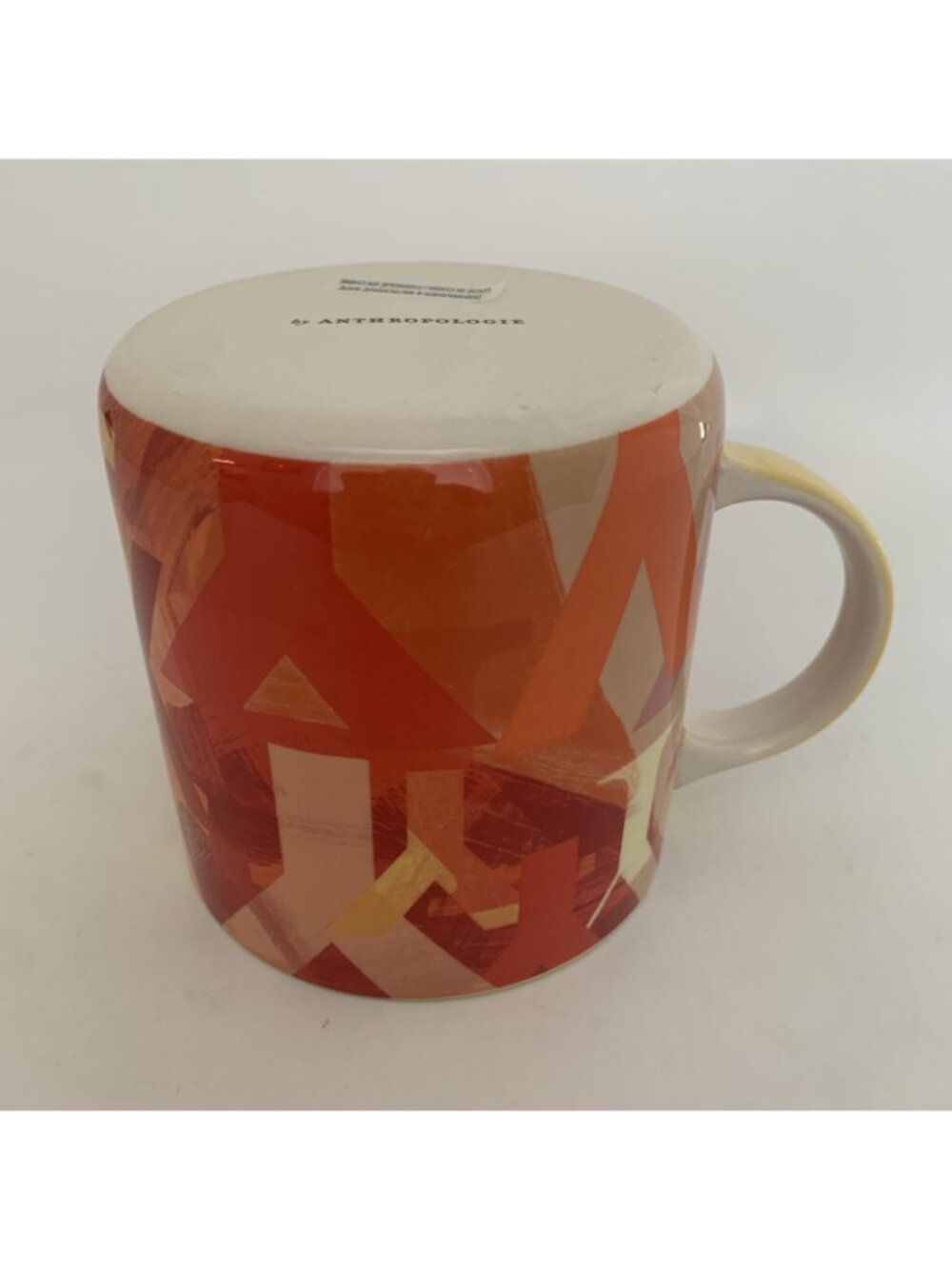 Anthropologie Lottie Monogram Y Mug 16 oz Orange Red Initial Coffee Cup - Picture 8 of 9